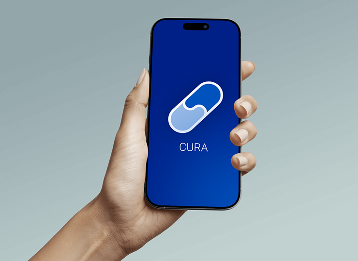 Person using the Cura medication schedule